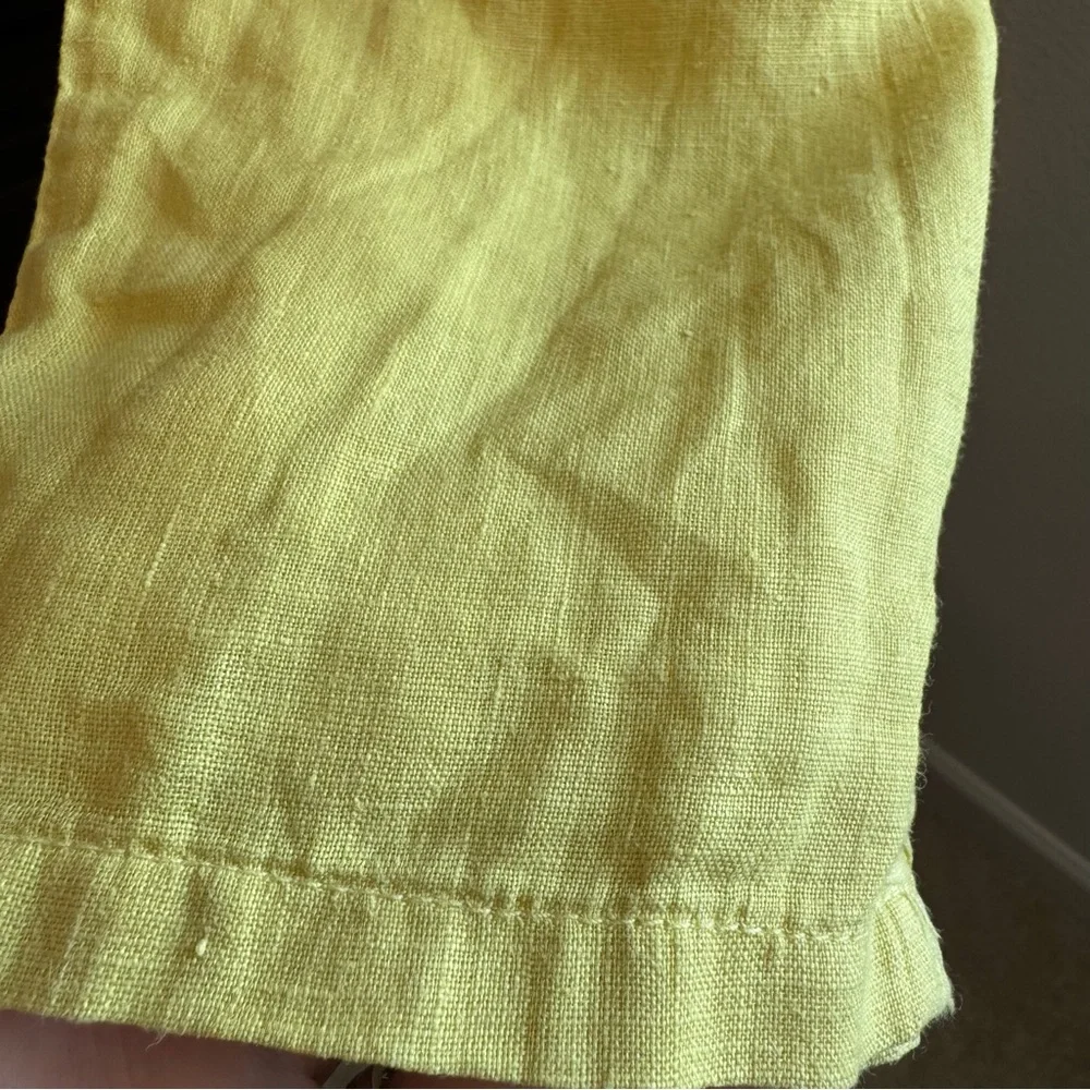 Black Crane Linen Jumpsuit 2T - Yellow - Made in USA